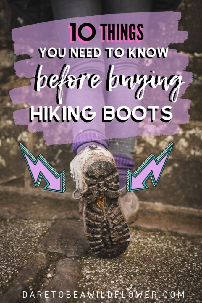 Tap the toe on the ground hiking boot