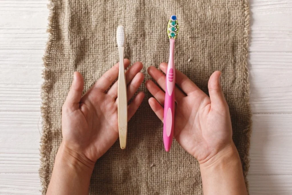 Bamboo toothbrush vs plastic toothbrush