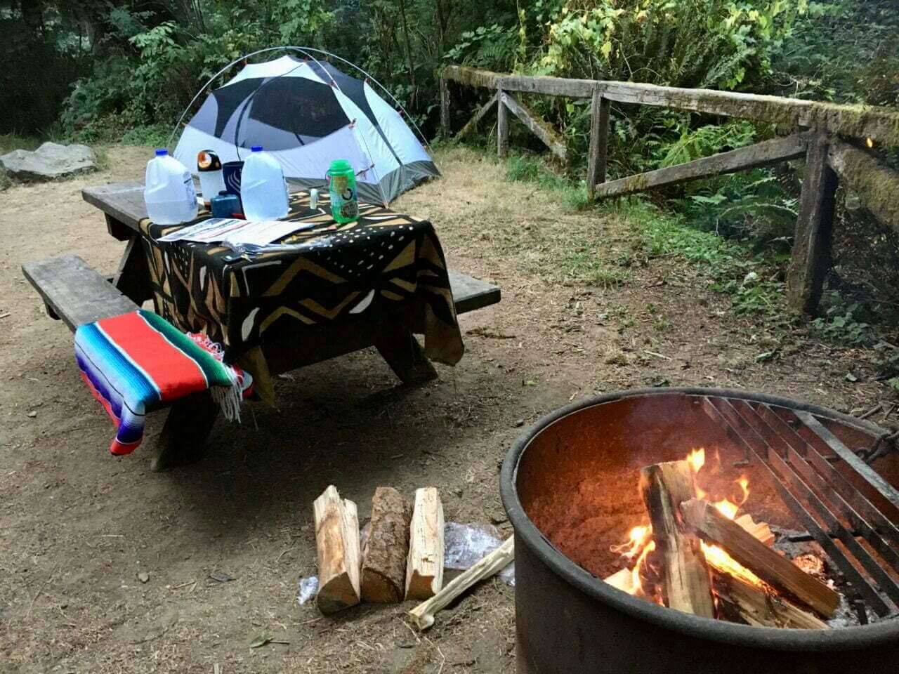 Building a campfire is an essential camping experience.