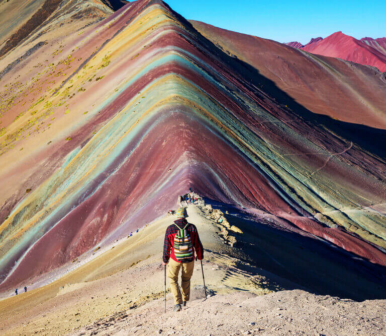 Rainbow mountain in Vinicunca, Cusco Region, Peru.