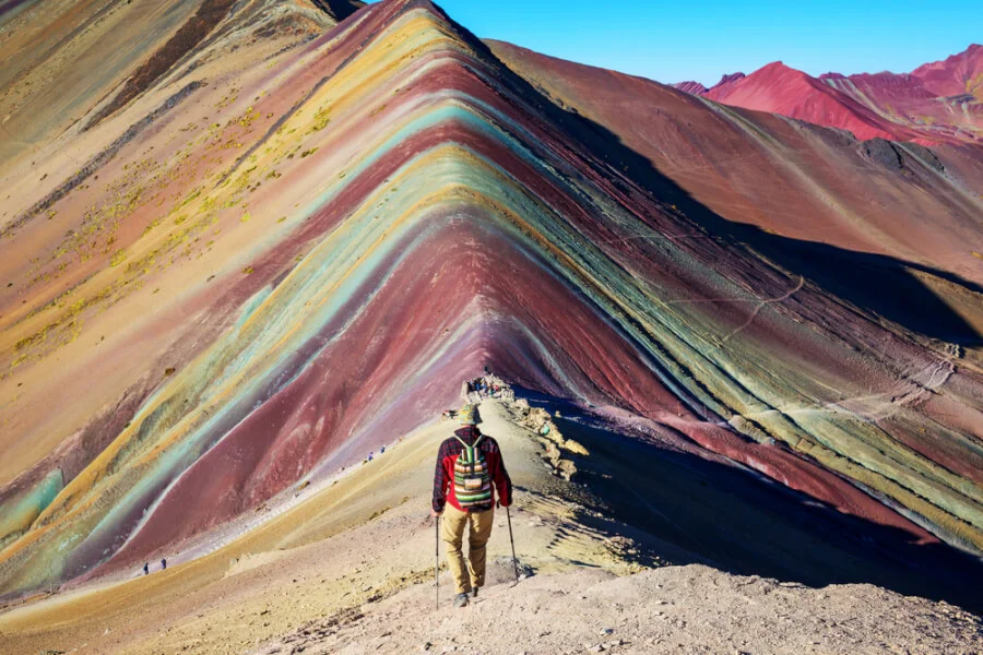 Rainbow mountain in Vinicunca, Cusco Region, Peru.